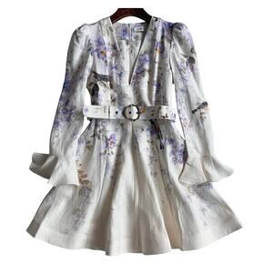 zimmermann illustration flounce mini dress Zimmermann Illustration Flounce Mini Dress In Multicolor - 30% Off